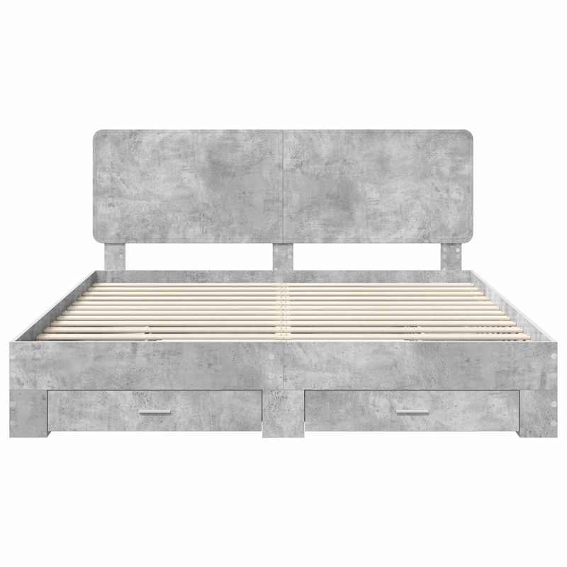 Casa si Gradina - Mobilier - Paturi si accesorii - Paturi - Cadru de pat cu sertar Gri din beton 180 x 200 cm Lemn compozit - Infinity.ro