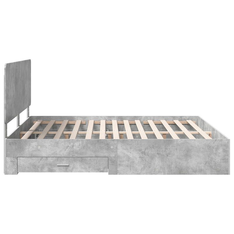 Casa si Gradina - Mobilier - Paturi si accesorii - Paturi - Cadru de pat cu sertar Gri din beton 180 x 200 cm Lemn compozit - Infinity.ro