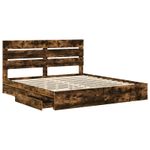 Casa si Gradina - Mobilier - Paturi si accesorii - Paturi - Pat cu storage Stejar fumuriu 180 x 200 cm Lemn compozit - Infinity.ro