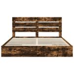 Casa si Gradina - Mobilier - Paturi si accesorii - Paturi - Pat cu storage Stejar fumuriu 180 x 200 cm Lemn compozit - Infinity.ro