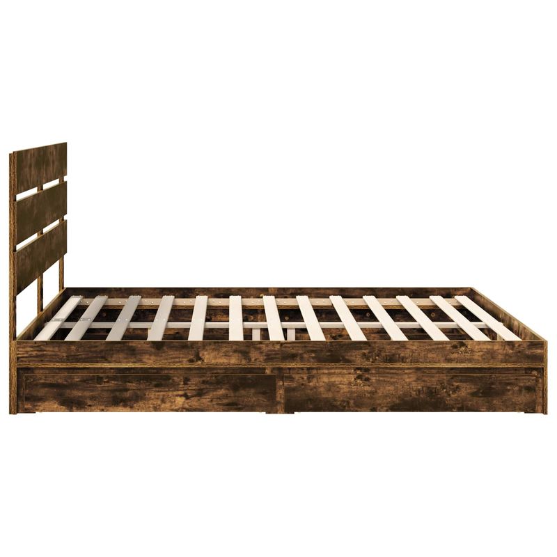 Casa si Gradina - Mobilier - Paturi si accesorii - Paturi - Pat cu storage Stejar fumuriu 180 x 200 cm Lemn compozit - Infinity.ro