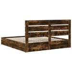Casa si Gradina - Mobilier - Paturi si accesorii - Paturi - Pat cu storage Stejar fumuriu 180 x 200 cm Lemn compozit - Infinity.ro