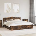 Casa si Gradina - Mobilier - Paturi si accesorii - Paturi - Cadru de pat Stejar fumuriu 200 x 200 cm Lemn compozit - Infinity.ro