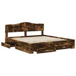 Casa si Gradina - Mobilier - Paturi si accesorii - Paturi - Cadru de pat Stejar fumuriu 200 x 200 cm Lemn compozit - Infinity.ro