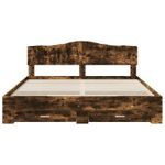 Casa si Gradina - Mobilier - Paturi si accesorii - Paturi - Cadru de pat Stejar fumuriu 200 x 200 cm Lemn compozit - Infinity.ro