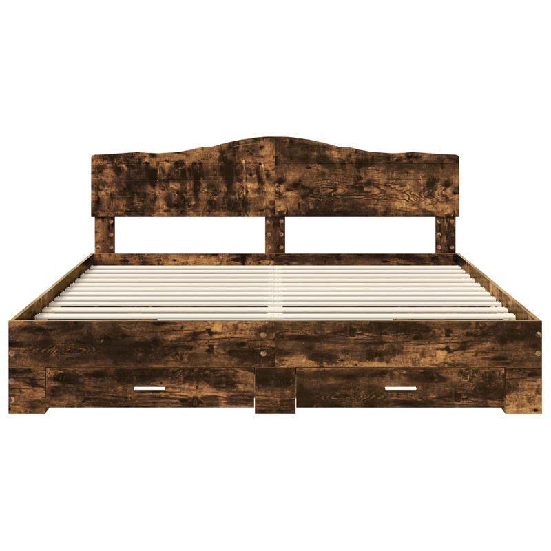 Casa si Gradina - Mobilier - Paturi si accesorii - Paturi - Cadru de pat Stejar fumuriu 200 x 200 cm Lemn compozit - Infinity.ro