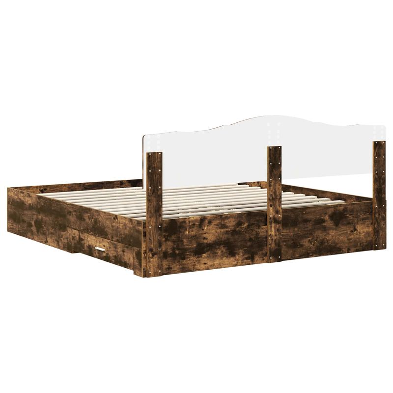 Casa si Gradina - Mobilier - Paturi si accesorii - Paturi - Cadru de pat Stejar fumuriu 200 x 200 cm Lemn compozit - Infinity.ro