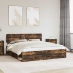Casa si Gradina - Mobilier - Paturi si accesorii - Paturi - Cadru de pat Stejar fumuriu 180 x 200 cm Lemn de pin masiv - Infinity.ro
