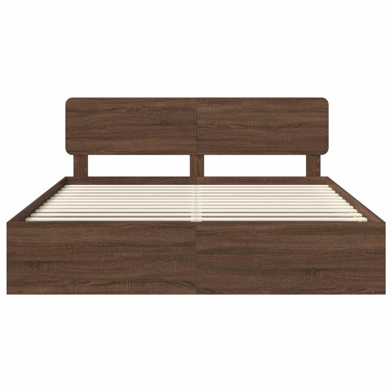 Casa si Gradina - Mobilier - Paturi si accesorii - Paturi - Cadru de pat Stejar inchis 180 x 200 cm Lemn de pin masiv - Infinity.ro