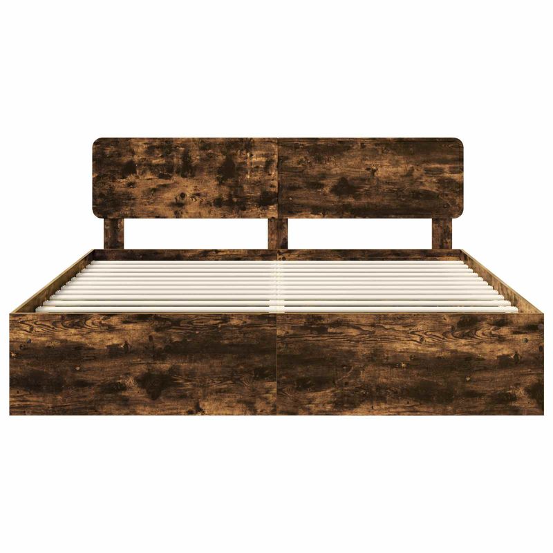 Casa si Gradina - Mobilier - Paturi si accesorii - Paturi - Cadru de pat Stejar fumuriu 180 x 200 cm Lemn de pin masiv - Infinity.ro