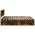 Casa si Gradina - Mobilier - Paturi si accesorii - Paturi - Cadru de pat Stejar fumuriu 180 x 200 cm Lemn de pin masiv - Infinity.ro