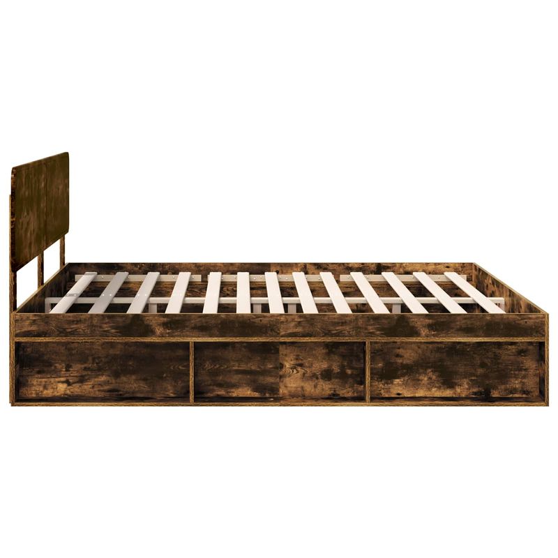 Casa si Gradina - Mobilier - Paturi si accesorii - Paturi - Cadru de pat Stejar fumuriu 180 x 200 cm Lemn de pin masiv - Infinity.ro