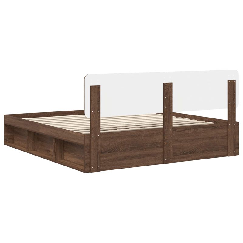 Casa si Gradina - Mobilier - Paturi si accesorii - Paturi - Cadru de pat Stejar inchis 180 x 200 cm Lemn de pin masiv - Infinity.ro