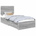 Casa si Gradina - Mobilier - Paturi si accesorii - Paturi - Cadru de pat cu headboard Gri Sonoma 90 x 190 cm Lemn compozit - Infinity.ro