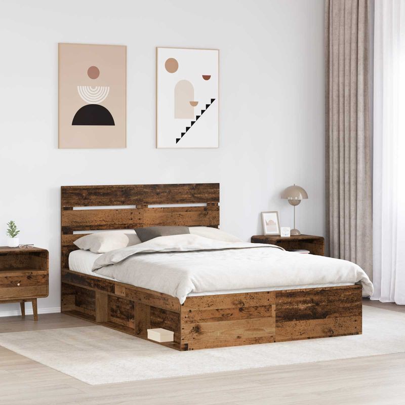 Casa si Gradina - Mobilier - Paturi si accesorii - Paturi - Cadru de pat Lemn vechi 150 x 200 cm Lemn de pin masiv - Infinity.ro