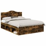 Casa si Gradina - Mobilier - Paturi si accesorii - Paturi - Cadru de pat Stejar fumuriu 150 x 200 cm Lemn de pin masiv - Infinity.ro