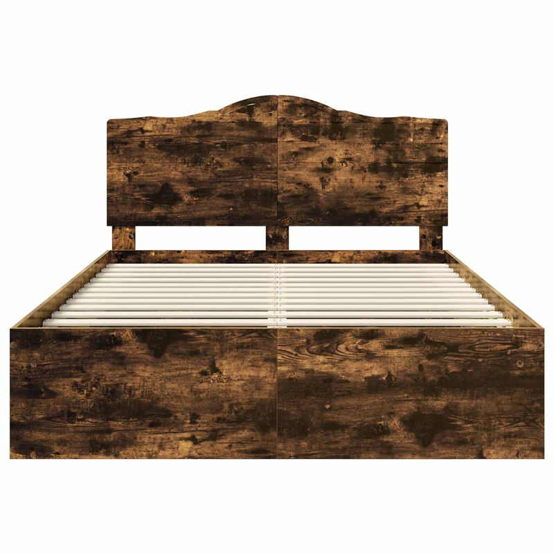 Casa si Gradina - Mobilier - Paturi si accesorii - Paturi - Cadru de pat Stejar fumuriu 150 x 200 cm Lemn de pin masiv - Infinity.ro
