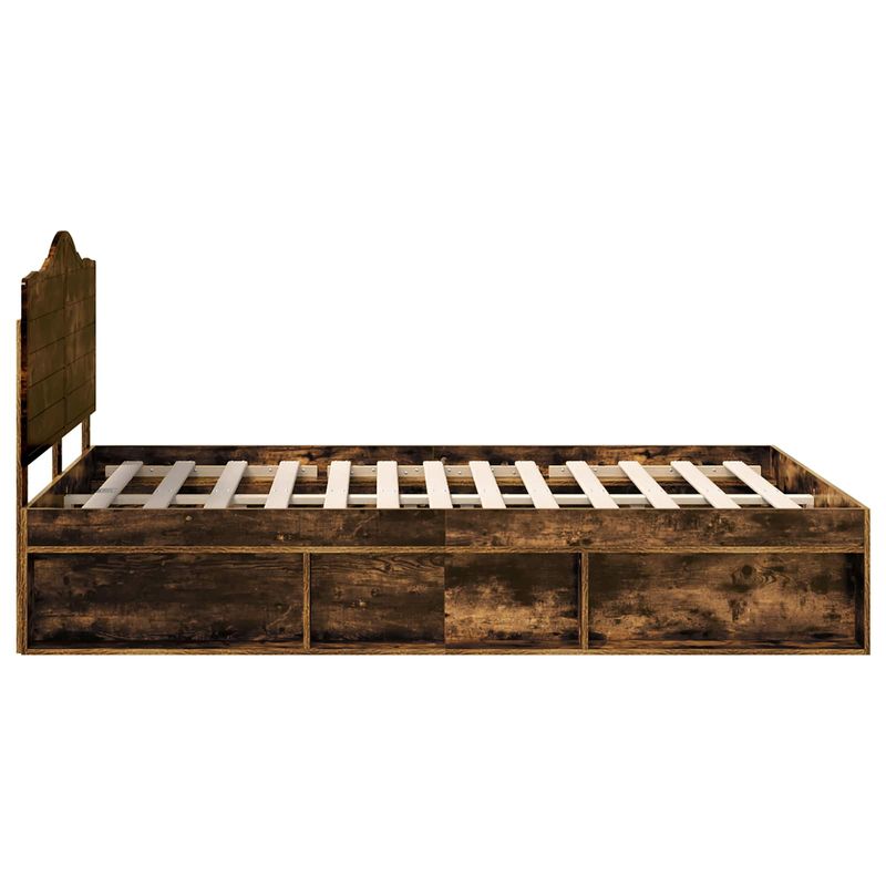 Casa si Gradina - Mobilier - Paturi si accesorii - Paturi - Cadru de pat Stejar fumuriu 150 x 200 cm Lemn de pin masiv - Infinity.ro