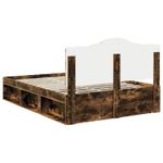 Casa si Gradina - Mobilier - Paturi si accesorii - Paturi - Cadru de pat Stejar fumuriu 150 x 200 cm Lemn de pin masiv - Infinity.ro