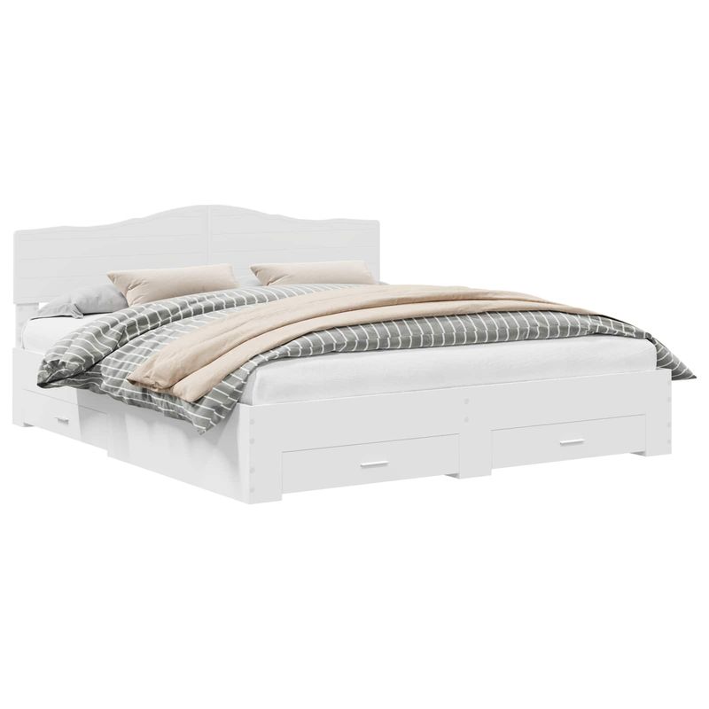 Casa si Gradina - Mobilier - Paturi si accesorii - Paturi - Cadru de pat cu headboard Alb 180 x 200 cm Lemn compozit - Infinity.ro
