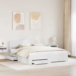 Casa si Gradina - Mobilier - Paturi si accesorii - Paturi - Cadru de pat cu headboard Alb 180 x 200 cm Lemn compozit - Infinity.ro