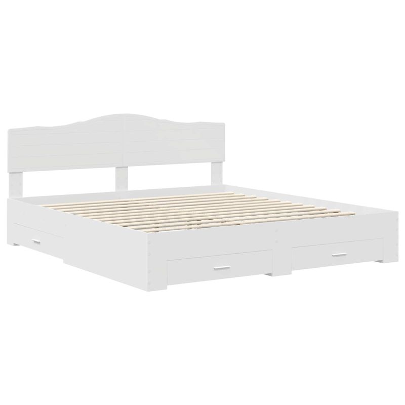 Casa si Gradina - Mobilier - Paturi si accesorii - Paturi - Cadru de pat cu headboard Alb 180 x 200 cm Lemn compozit - Infinity.ro