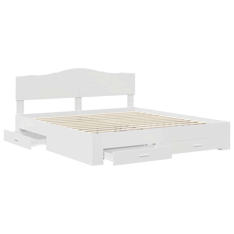 Casa si Gradina - Mobilier - Paturi si accesorii - Paturi - Cadru de pat cu headboard Alb 180 x 200 cm Lemn compozit - Infinity.ro