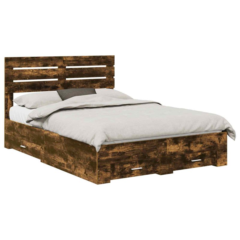 Casa si Gradina - Mobilier - Paturi si accesorii - Paturi - Cadru de pat cu sertar cu headboard cu depozitare Lemn compozit - Infinity.ro