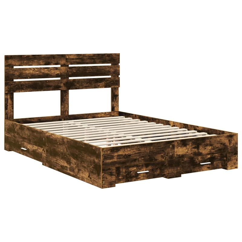Casa si Gradina - Mobilier - Paturi si accesorii - Paturi - Cadru de pat cu sertar cu headboard cu depozitare Lemn compozit - Infinity.ro