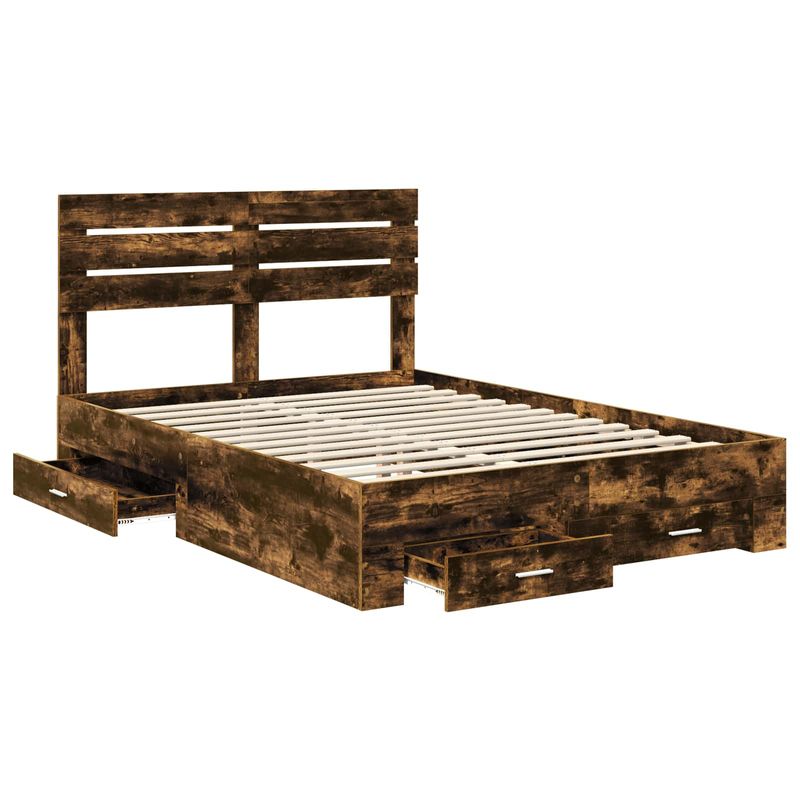 Casa si Gradina - Mobilier - Paturi si accesorii - Paturi - Cadru de pat cu sertar cu headboard cu depozitare Lemn compozit - Infinity.ro
