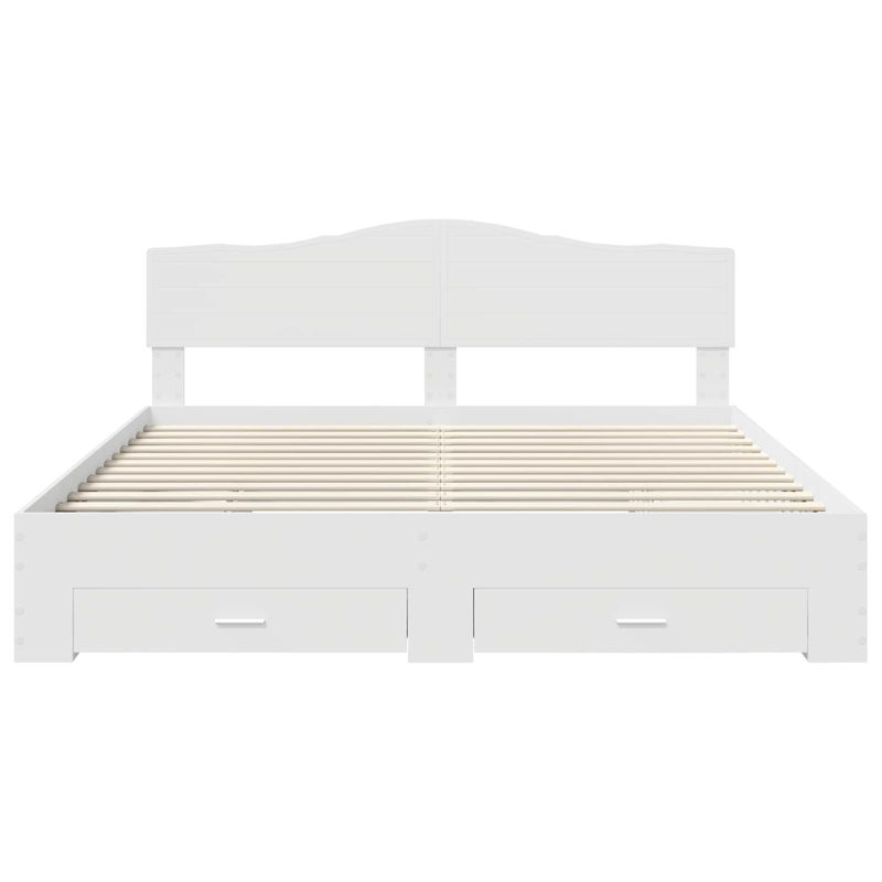 Casa si Gradina - Mobilier - Paturi si accesorii - Paturi - Cadru de pat cu headboard Alb 180 x 200 cm Lemn compozit - Infinity.ro
