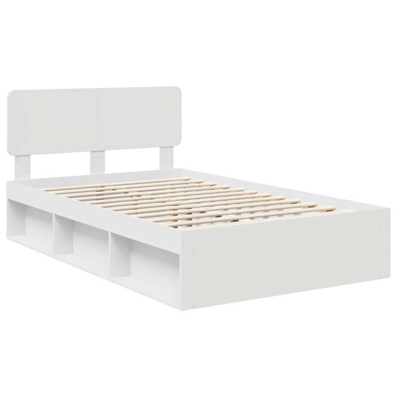 Casa si Gradina - Mobilier - Paturi si accesorii - Paturi - Cadru de pat cu headboard Alb 135 x 190 cm Lemn de pin masiv - Infinity.ro