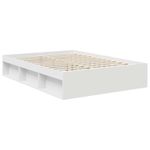 Casa si Gradina - Mobilier - Paturi si accesorii - Paturi - Cadru de pat cu headboard Alb 135 x 190 cm Lemn de pin masiv - Infinity.ro