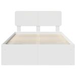 Casa si Gradina - Mobilier - Paturi si accesorii - Paturi - Cadru de pat cu headboard Alb 135 x 190 cm Lemn de pin masiv - Infinity.ro