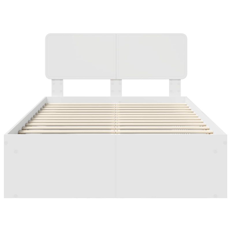 Casa si Gradina - Mobilier - Paturi si accesorii - Paturi - Cadru de pat cu headboard Alb 135 x 190 cm Lemn de pin masiv - Infinity.ro