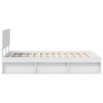 Casa si Gradina - Mobilier - Paturi si accesorii - Paturi - Cadru de pat cu headboard Alb 135 x 190 cm Lemn de pin masiv - Infinity.ro