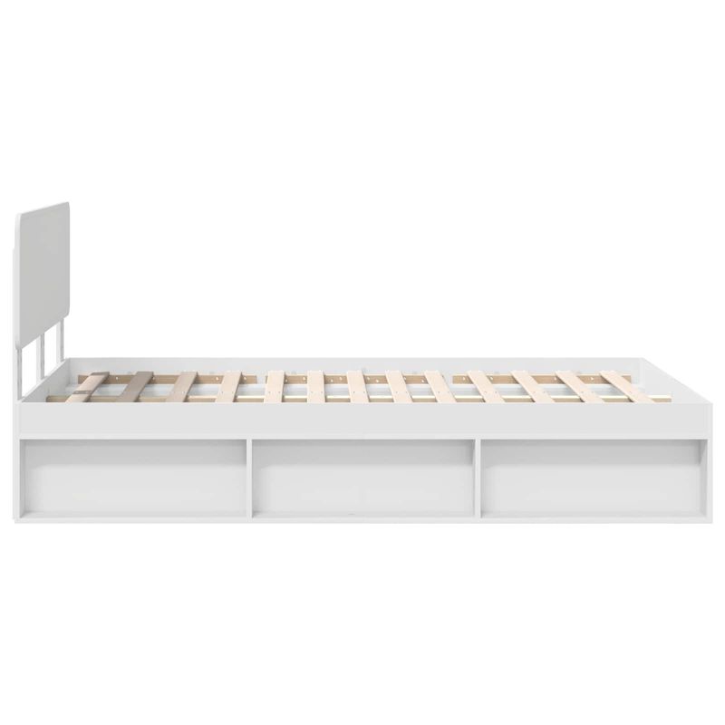 Casa si Gradina - Mobilier - Paturi si accesorii - Paturi - Cadru de pat cu headboard Alb 135 x 190 cm Lemn de pin masiv - Infinity.ro
