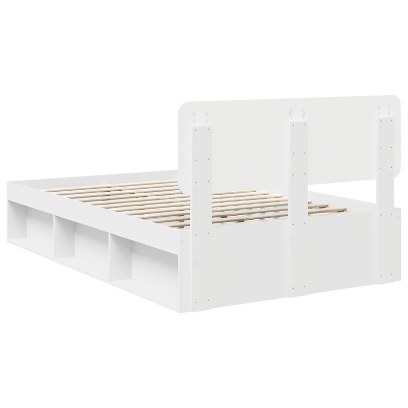 Casa si Gradina - Mobilier - Paturi si accesorii - Paturi - Cadru de pat cu headboard Alb 135 x 190 cm Lemn de pin masiv - Infinity.ro