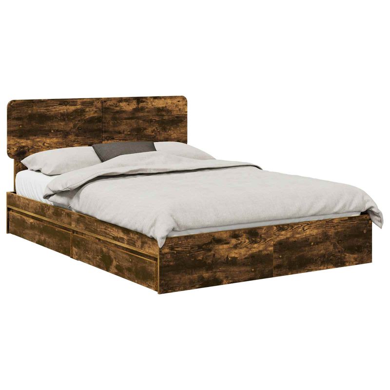 Casa si Gradina - Mobilier - Paturi si accesorii - Paturi - Cadru de pat cu sertar cu headboard cu depozitare Lemn compozit - Infinity.ro