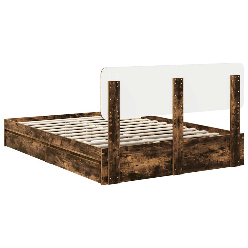 Casa si Gradina - Mobilier - Paturi si accesorii - Paturi - Cadru de pat cu sertar cu headboard cu depozitare Lemn compozit - Infinity.ro