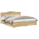 Casa si Gradina - Mobilier - Paturi si accesorii - Paturi - Cadru de pat cu sertar Stejar Sonoma 180 x 200 cm Lemn compozit - Infinity.ro