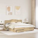 Casa si Gradina - Mobilier - Paturi si accesorii - Paturi - Cadru de pat cu sertar Stejar Sonoma 180 x 200 cm Lemn compozit - Infinity.ro