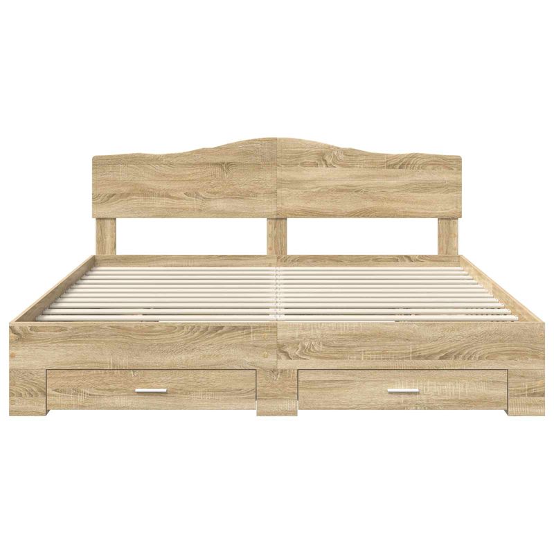Casa si Gradina - Mobilier - Paturi si accesorii - Paturi - Cadru de pat cu sertar Stejar Sonoma 180 x 200 cm Lemn compozit - Infinity.ro