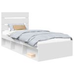 Casa si Gradina - Mobilier - Paturi si accesorii - Paturi - Cadru de pat cu headboard Alb 100 x 200 cm Lemn de pin masiv - Infinity.ro