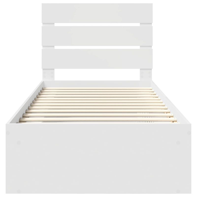 Casa si Gradina - Mobilier - Paturi si accesorii - Paturi - Cadru de pat cu headboard Alb 100 x 200 cm Lemn de pin masiv - Infinity.ro