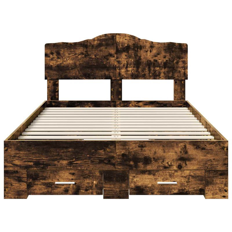 Casa si Gradina - Mobilier - Paturi si accesorii - Paturi - Cadru de pat Stejar fumuriu 135 x 190 cm Lemn compozit - Infinity.ro