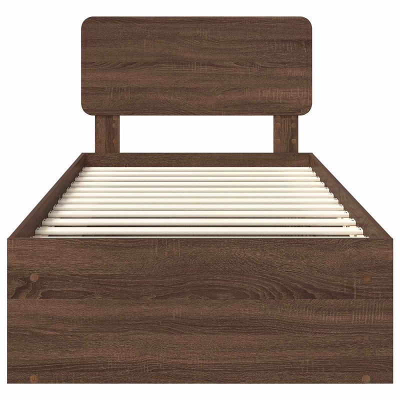 Casa si Gradina - Mobilier - Paturi si accesorii - Paturi - Cadru de pat Stejar inchis 100 x 200 cm Lemn de pin masiv - Infinity.ro