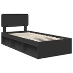 Casa si Gradina - Mobilier - Paturi si accesorii - Paturi - Cadru de pat cu headboard Negru 90 x 190 cm Lemn de pin masiv - Infinity.ro