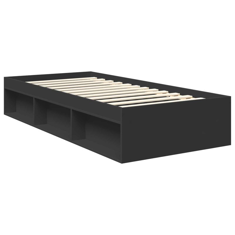 Casa si Gradina - Mobilier - Paturi si accesorii - Paturi - Cadru de pat cu headboard Negru 90 x 190 cm Lemn de pin masiv - Infinity.ro