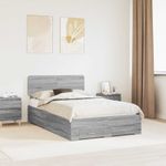 Casa si Gradina - Mobilier - Paturi si accesorii - Paturi - Cadru de pat cu headboard Gri Sonoma 120 x 200 cm Lemn compozit - Infinity.ro